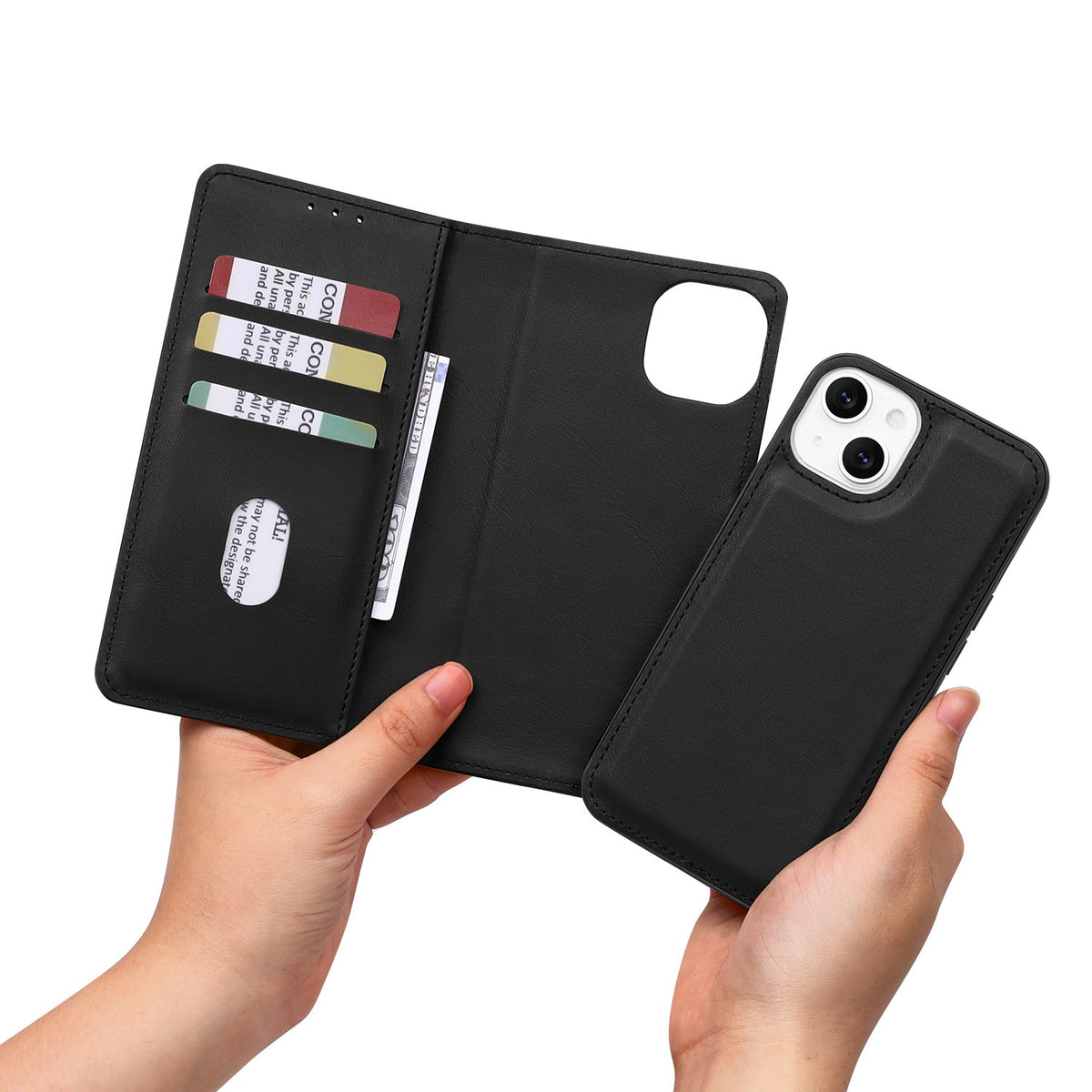 Apple iPhone 13 Case - Black - 2-in-1 Wallet Case