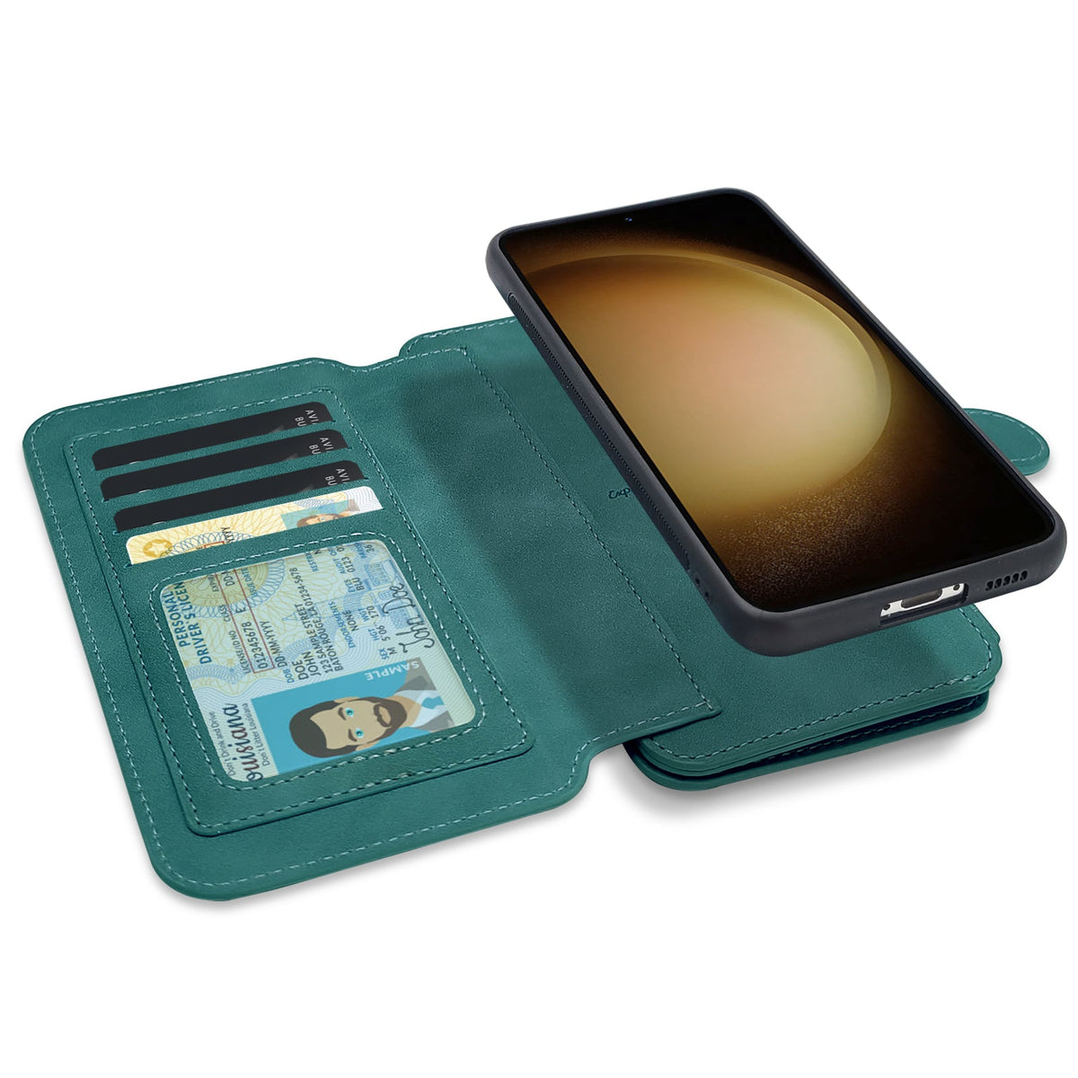 Apple iPhone 15 Plus Hoesje - Emerald Green - 2 in 1 Bookcase met Rits