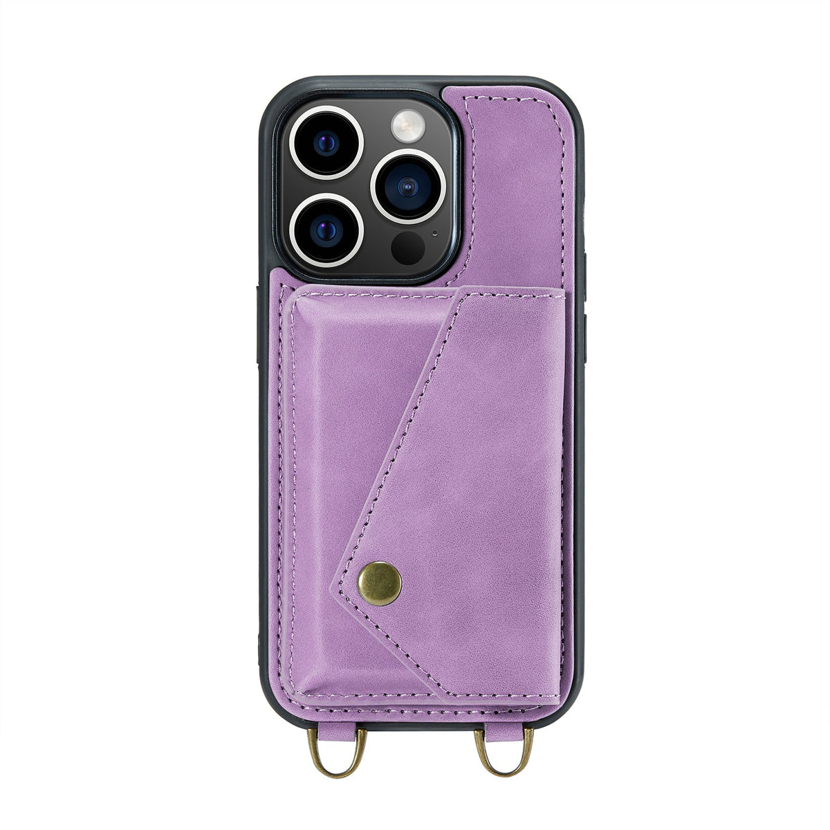 Apple iPhone 15 Pro Hoesje - Bright Lila - Luxe Back Cover met Telefoonkoord
