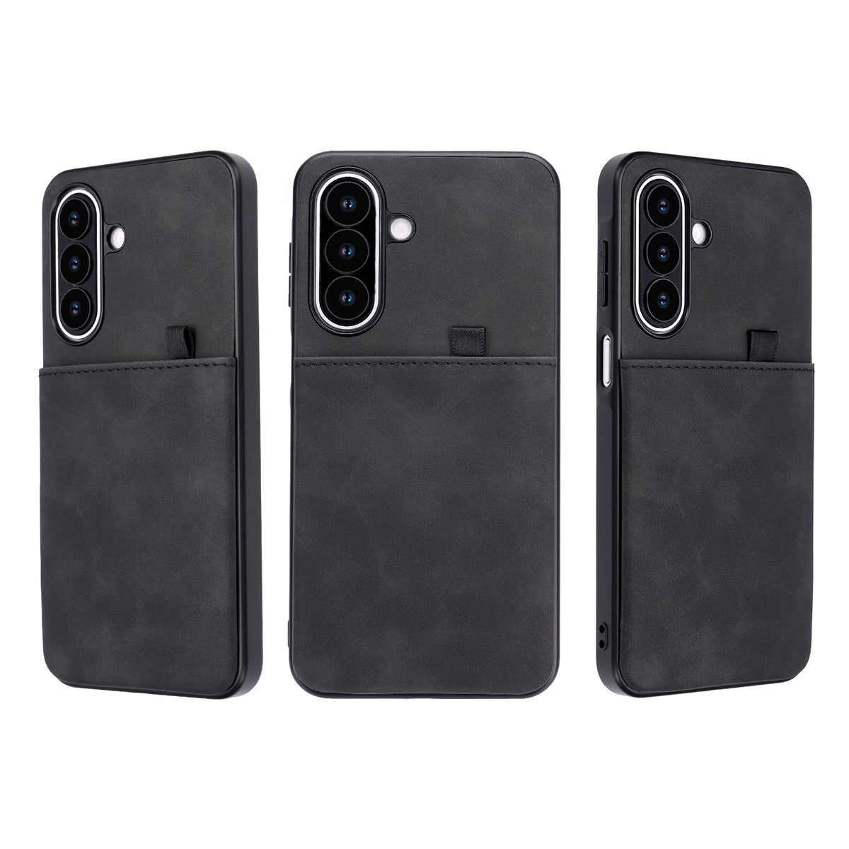 Samsung Galaxy S26 FE Hoesje - Charcoal Gray - Kunstleren Back Cover met Pull-Tab Pasjeshouder