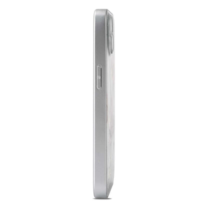 Apple iPhone 15 Hoesje - Grijs - Bloemen Glitter MagSafe Back Cover