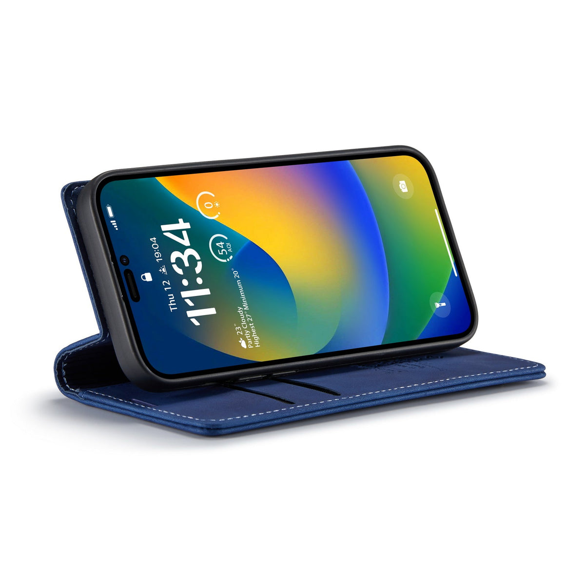 Apple iPhone 15 Pro Max Case - Navy Blue - Slim Wallet Case
