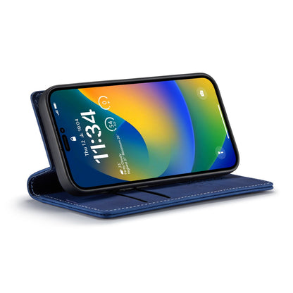 Apple iPhone 15 Pro Hülle - Navy Blue - Schlanke Klapphülle mit Kartenfach