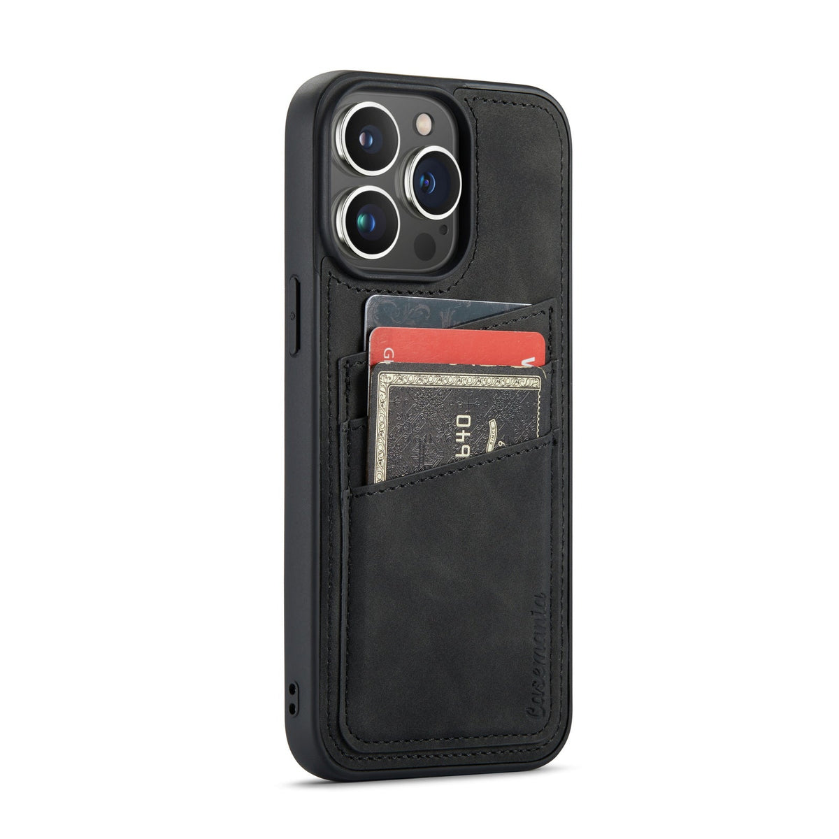 Apple iPhone 15 Pro Hoesje - Charcoal Gray - Back Cover met Pasjeshouder