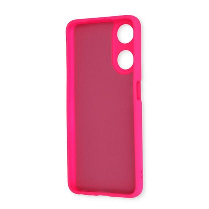 Oppo A58 Hoesje - Roze - Siliconen Back Cover met Telefoonkoord