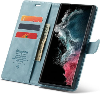 Samsung Galaxy S23 Ultra Hülle - Aqua Blau - 2 in 1 Bookcase