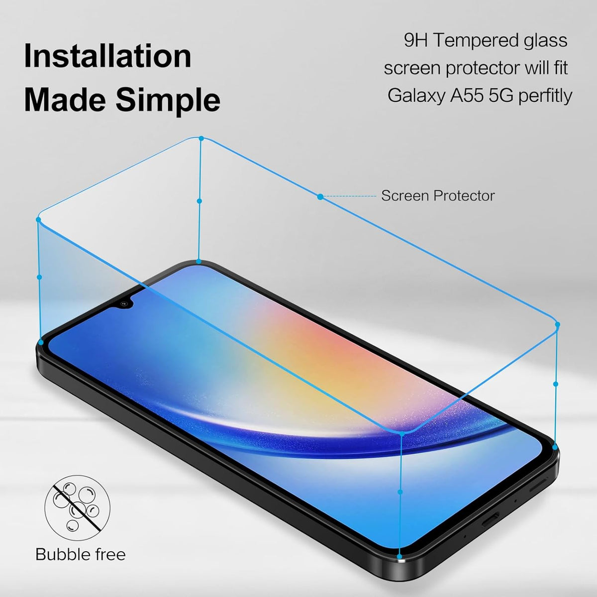 Samsung Galaxy A55 Screen Protector - Full Cover - 2 Pieces