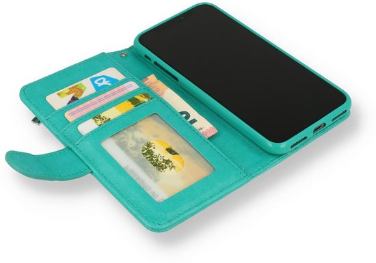 Samsung Galaxy A21S Case - Turquoise - Luxury Wallet Case with Zip