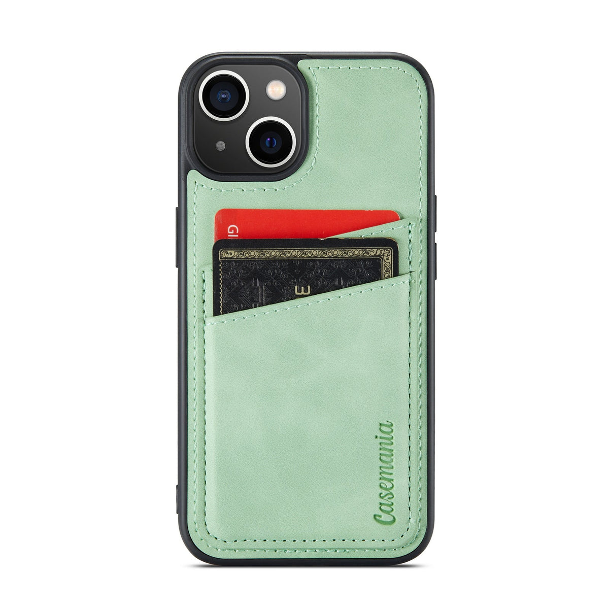 Apple iPhone 14 Plus Hoesje - Pistache Green - Back Cover met Pasjeshouder
