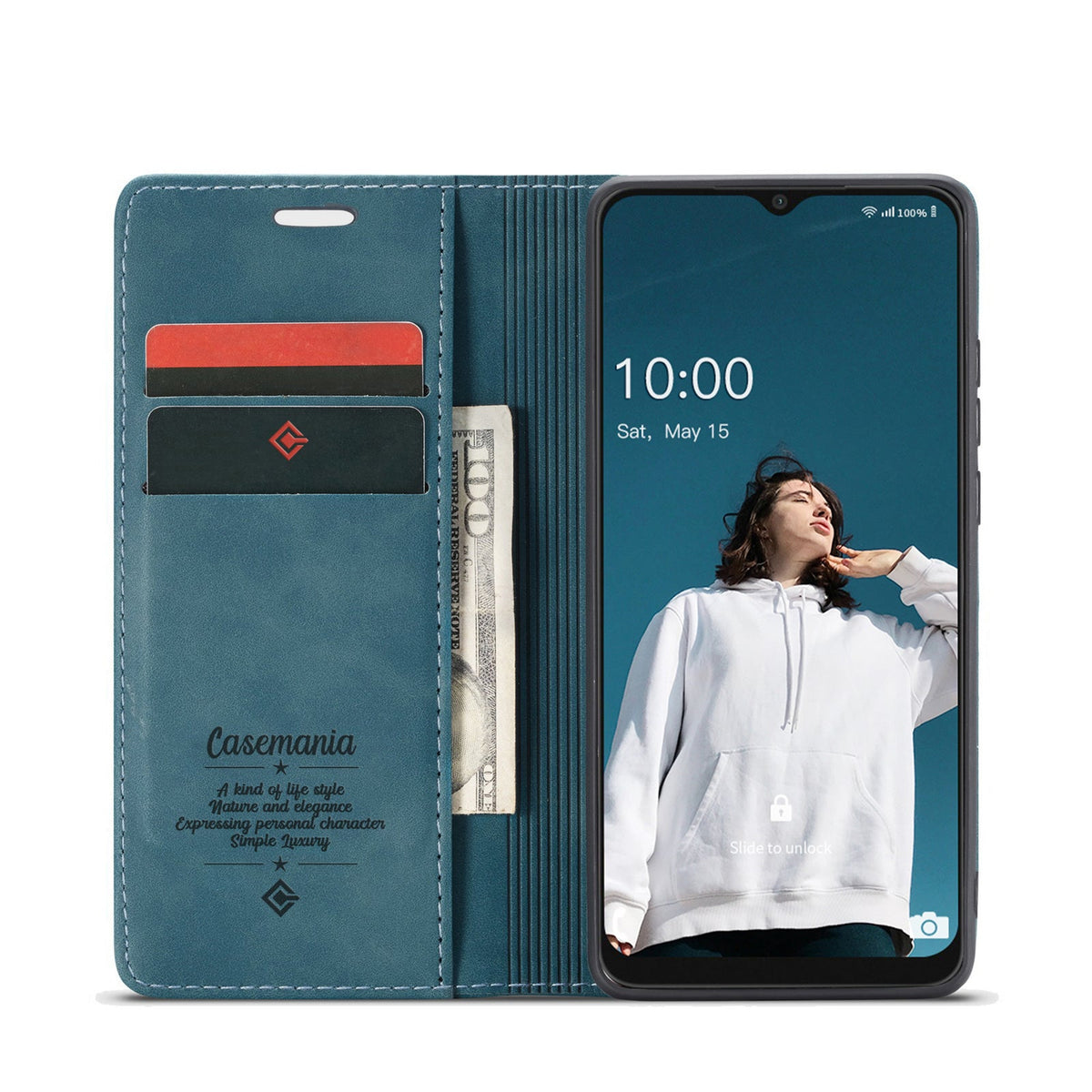 Oppo A79 Hülle - Emerald Green - Schlanke Klapphülle mit Kartenfach