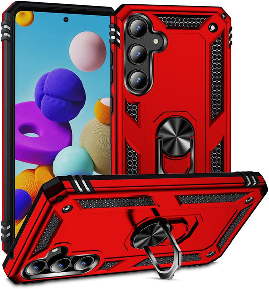 Samsung Galaxy A35 5G Hoesje - Rood - Armor Kickstand Back Cover