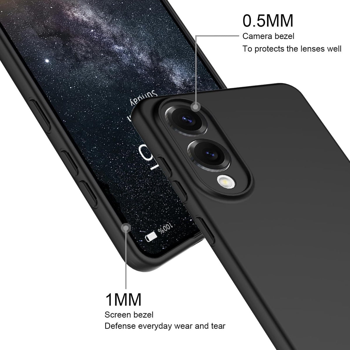 Samsung Galaxy S25 Edge Hoesje - Zwart - Siliconen Camera Bescherming Back Cover