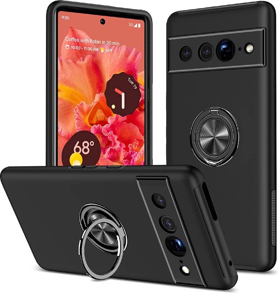 Google Pixel 7 Pro Hoesje - Zwart - Anti-Shock Creative Kickstand Back Cover