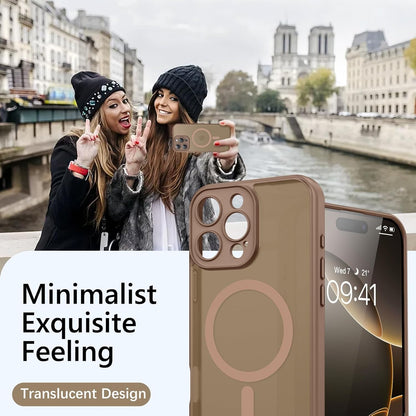 Apple iPhone 15 Pro Max Case - Brown - Matte Armour MagSafe Back Cover with Camera Protection