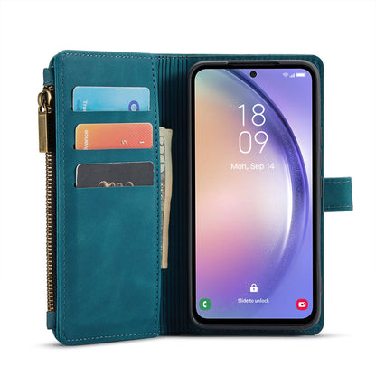 Samsung Galaxy A55 Hoesje - Emerald Green - Luxe Bookcase met Rits