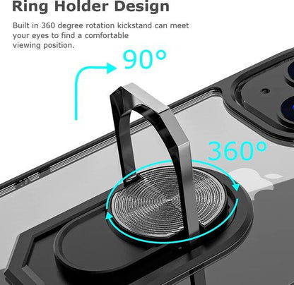 Apple iPhone 14 Hoesje - Transparant - Armor Kickstand Back Cover
