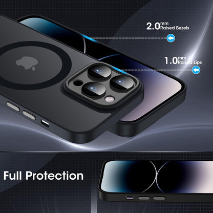 iPhone 14 Pro Max Hoesje - Zwart - Matte Armor MagSafe Back Cover