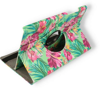 Samsung Galaxy Tab A7 Lite Tablethoes - Tropische Bloemen - Draaibare Bookcase
