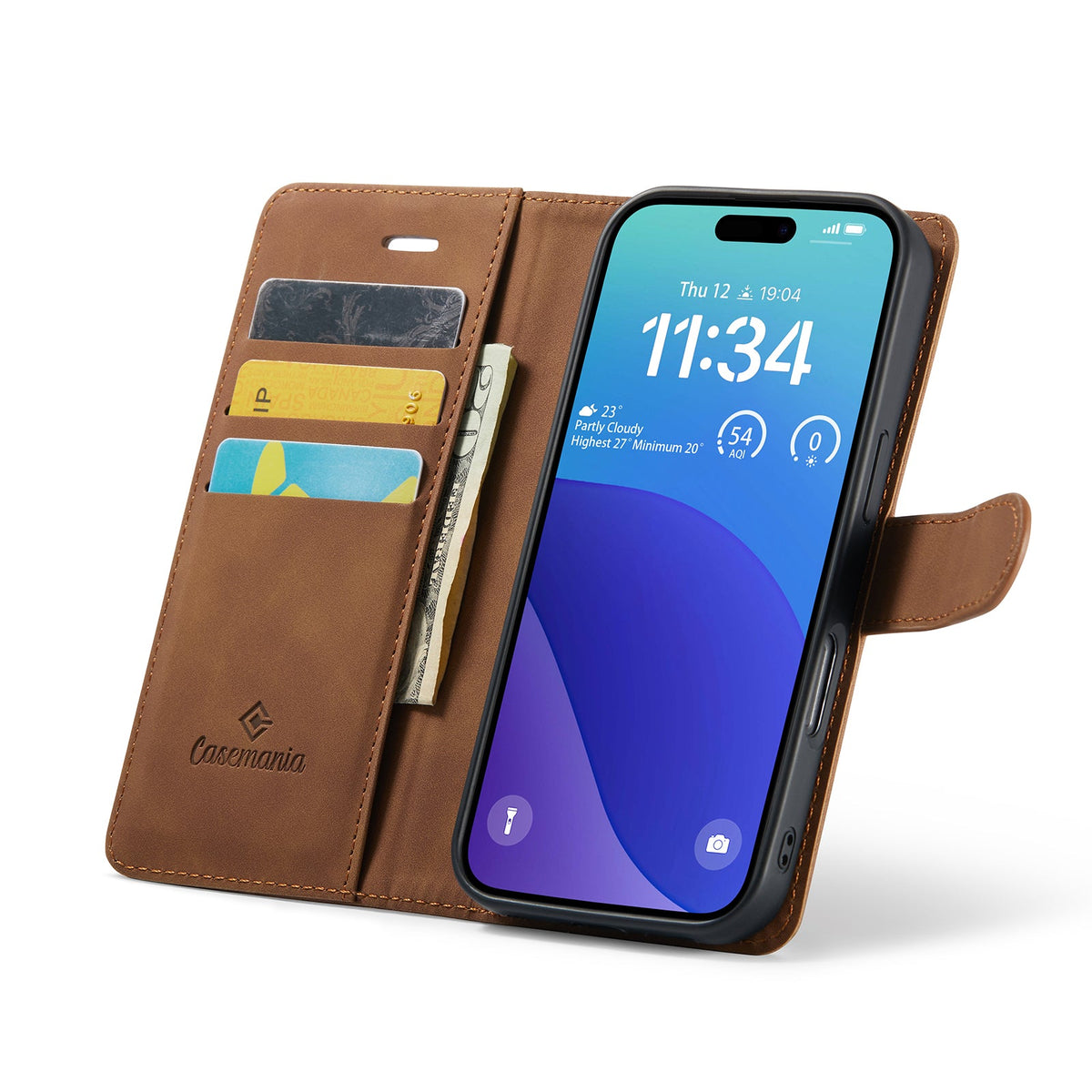 Apple iPhone 16 Pro Hoesje - Sienna Brown - 2 in 1 Bookcase