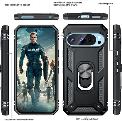Google Pixel 9 Case - Black - Armor Kickstand Back Cover