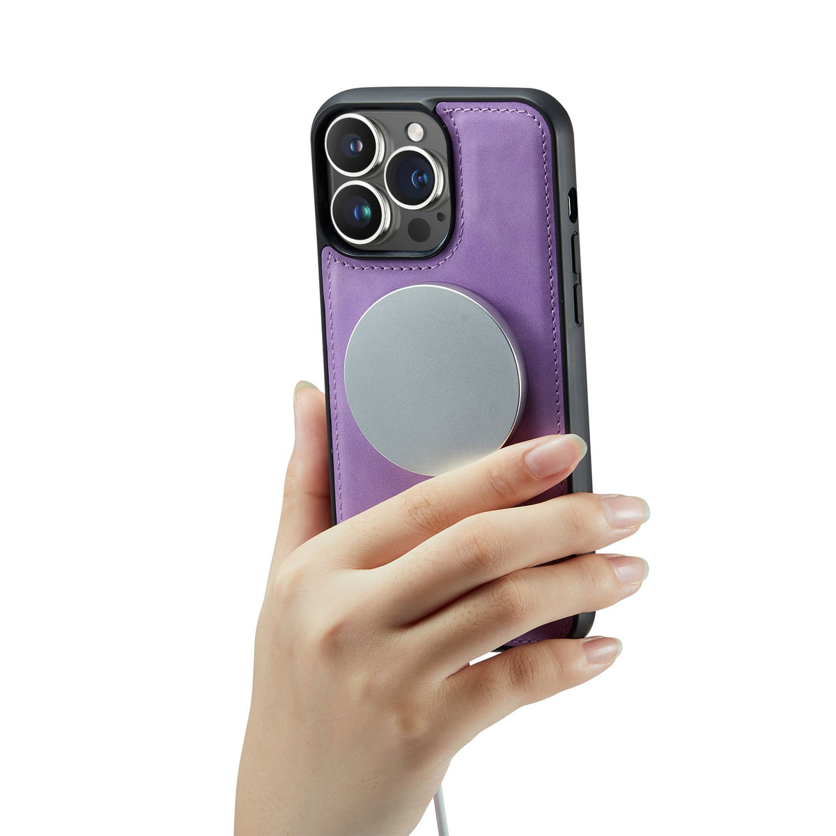 iPhone 15 Case - Bright Lila - 2-in-1 Wallet Case