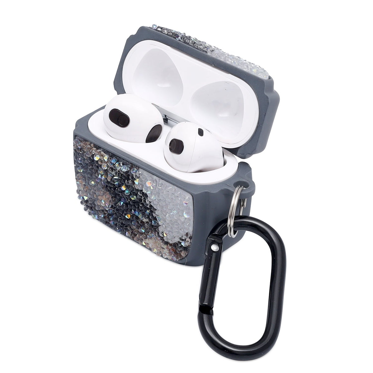 Apple AirPods 3 Case - Diamond Marble Glitter with Ring - Grey