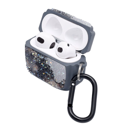 Apple AirPods 3 Case - Diamond Marble Glitter with Ring - Grey