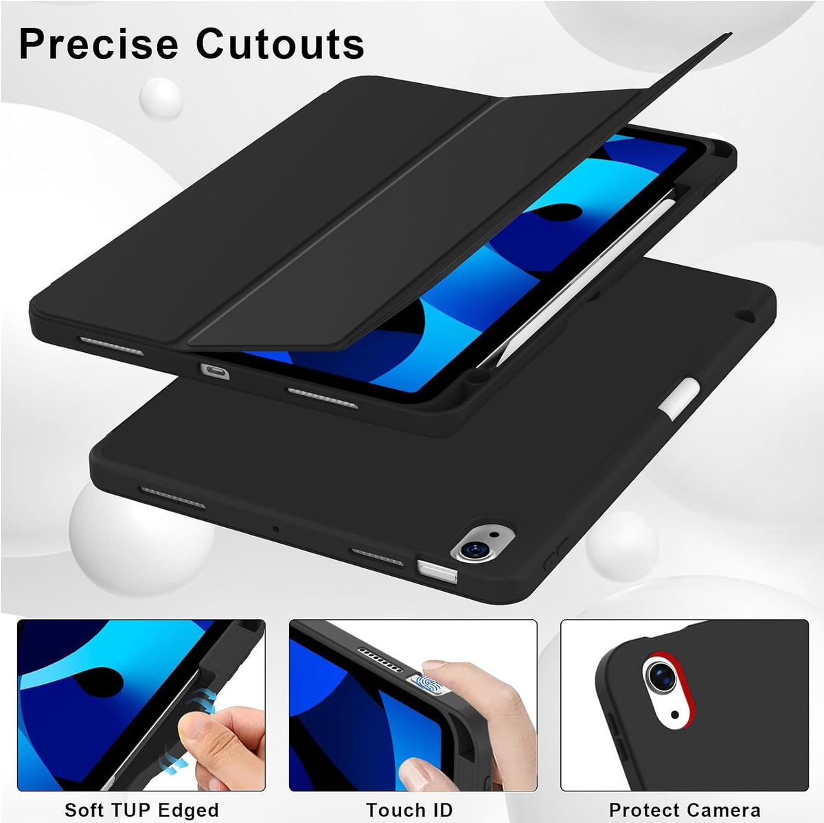 iPad Air 10.9 inch Tablethoes - Zwart - Smart Cover met Pennenhouder