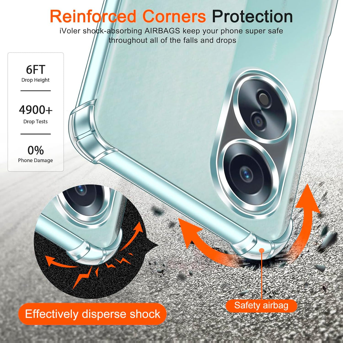 Oppo A58 4G Hoesje - Transparant - Anti-Shock Back Cover