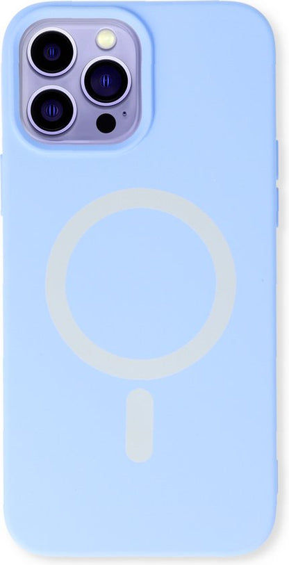 Apple iPhone 14 Pro Max Hoesje - Blauw - Siliconen MagSafe Back Cover