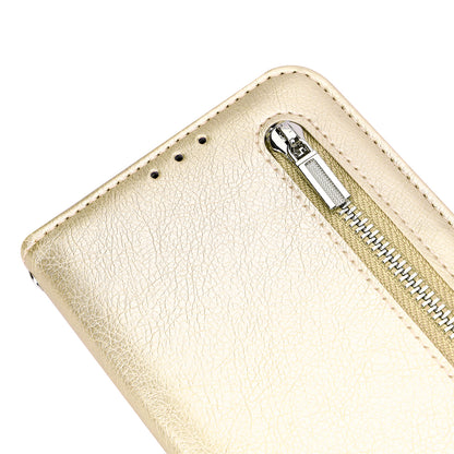 Samsung Galaxy A27 Hoesje - Goud - Luxe Bookcase met Rits