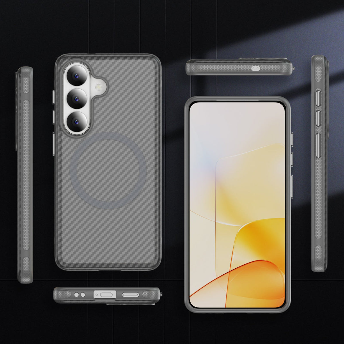 Samsung Galaxy A37 Hoesje - Grijs - Carbon MagSafe Back Cover