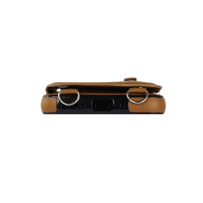 Samsung Galaxy A54 Hoesje - Bruin - Luxe Back Cover met Telefoonkoord en Rits