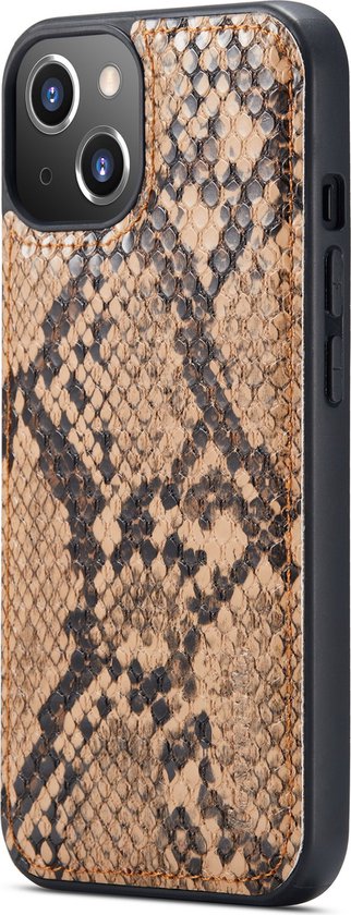 Apple iPhone 13 Mini Hülle - Beige - Luxus Schlangenprint Klapphülle mit Kartenfach