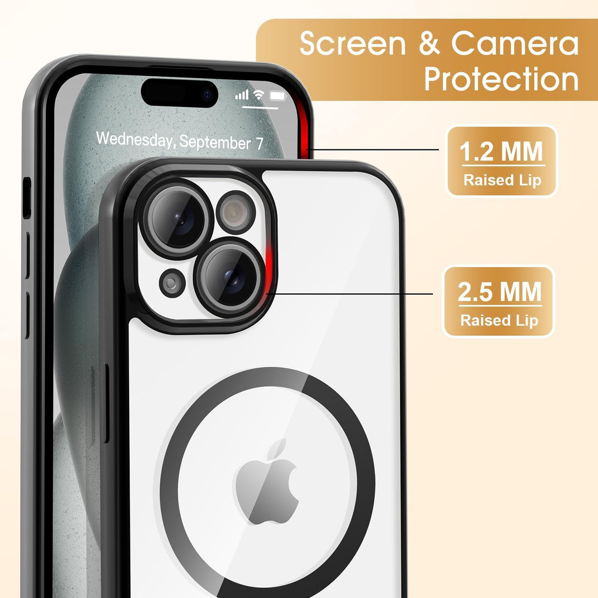 Apple iPhone 15 Hoesje - Zwart - Siliconen MagSafe Back Cover met Telefoonkoord