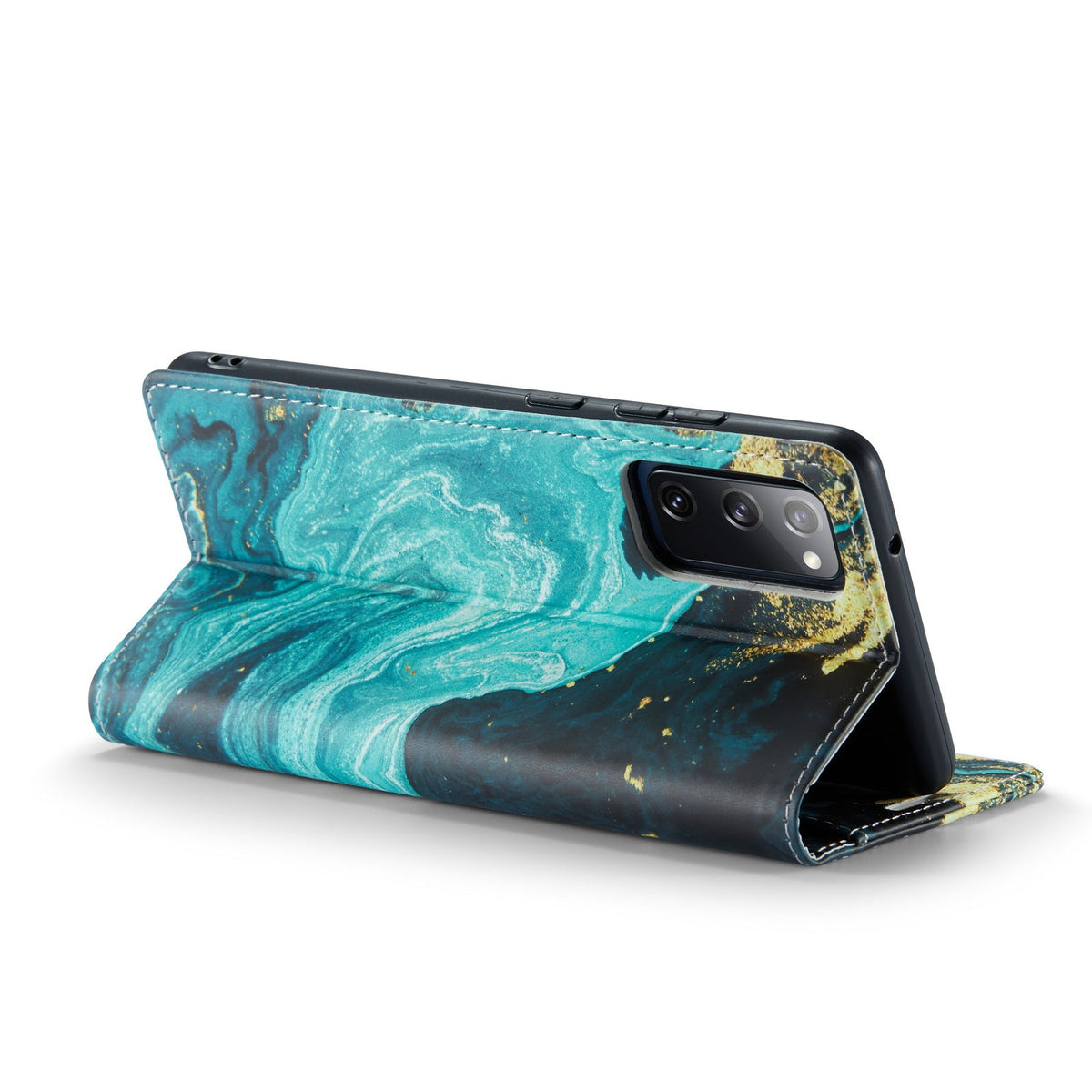 Samsung Galaxy A51 5G Case - Blue Aquamarine - Marble Wallet Case