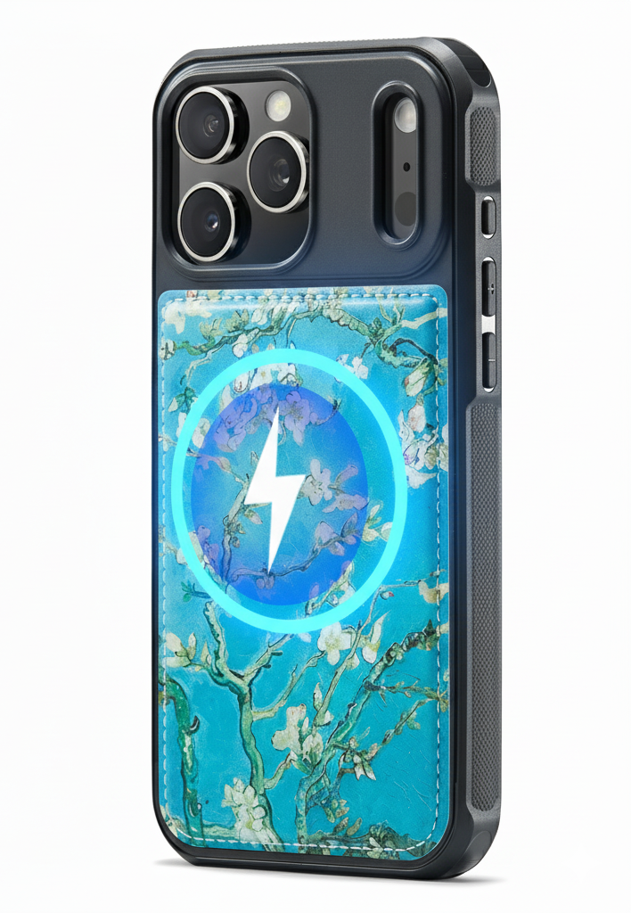 Apple iPhone 17 Pro Max Hoesje - Amandelbloesem - Kunstleer MagSafe Back Cover