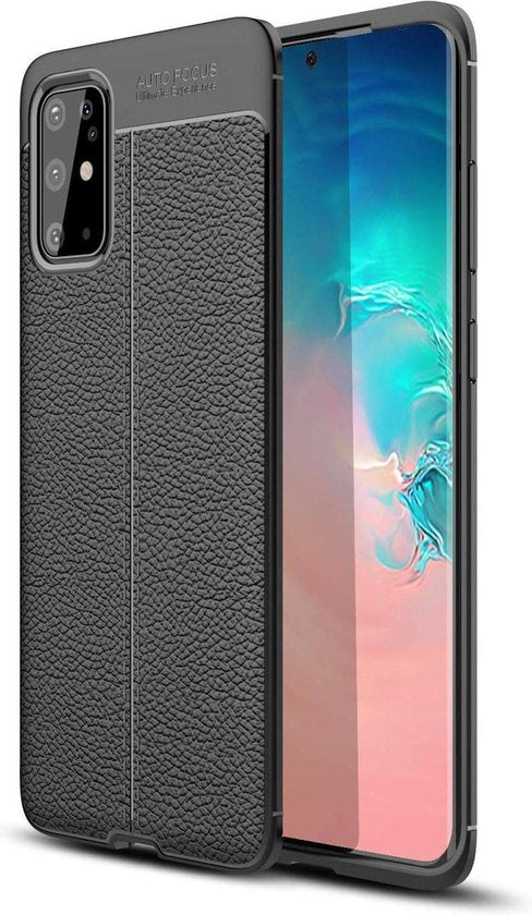 Samsung Galaxy S20 Plus Hülle - Schwarz - Lederoptik Backcover