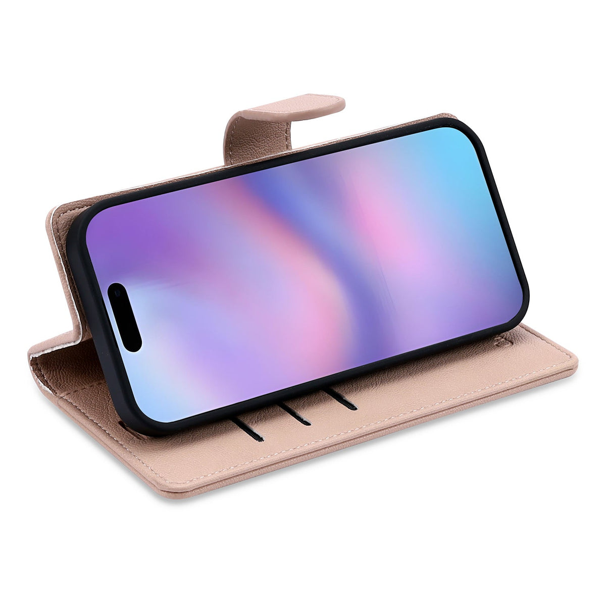 iPhone 17 Hoesje - Pale Pink - 2 in 1 Lederlook Bookcase
