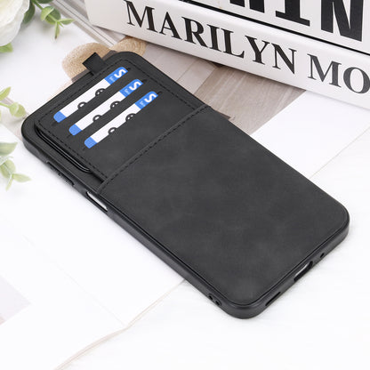 Samsung Galaxy A27 Hoesje - Charcoal Gray - Kunstleren Back Cover met Pull-Tab Pasjeshouder