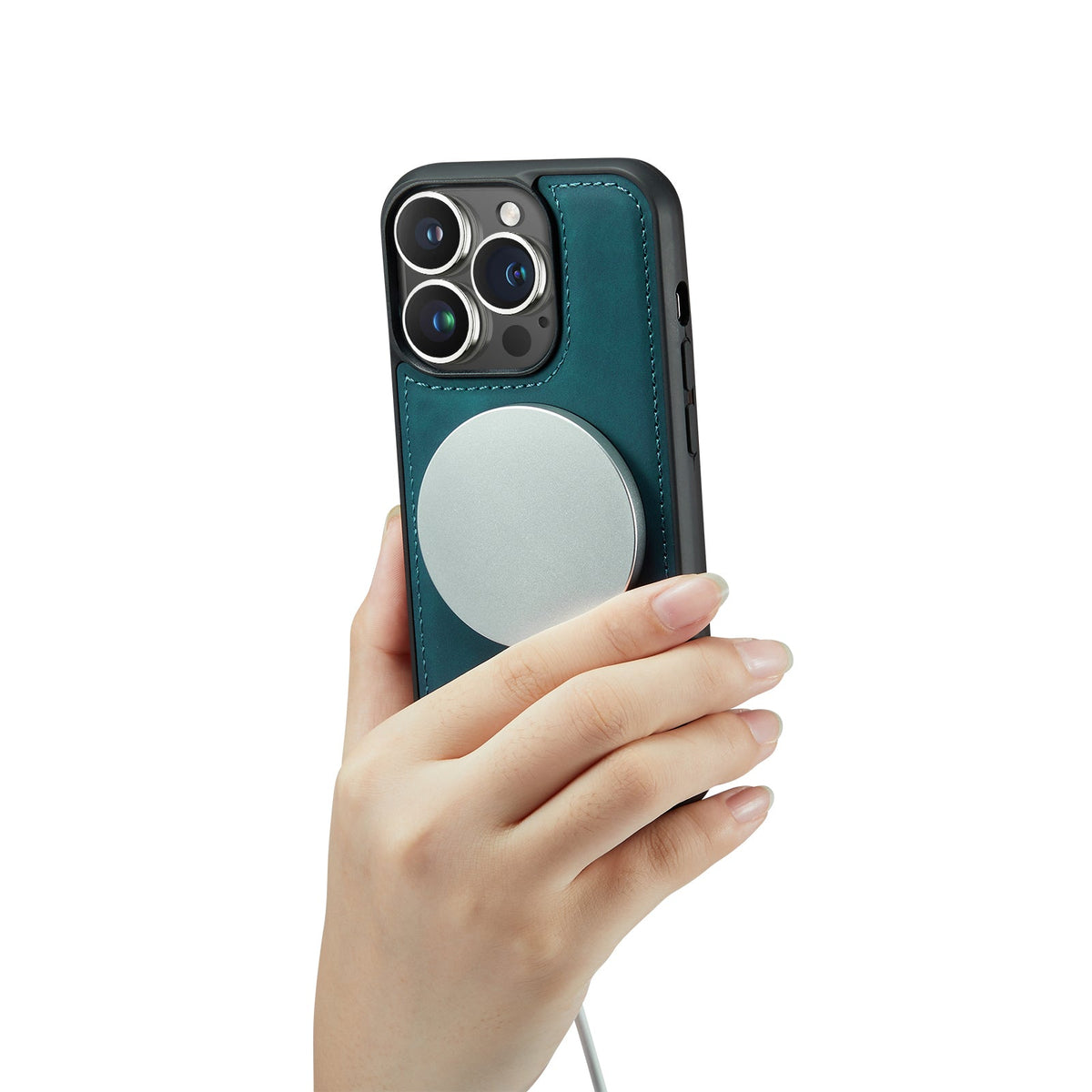 iPhone 15 Plus Hoesje - Emerald Green - 2 in 1 MagSafe Bookcase