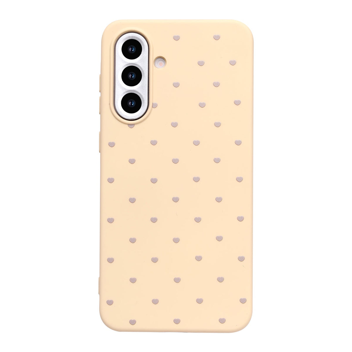 Samsung Galaxy A55 Hoesje - Geel - Hartjes Back Cover