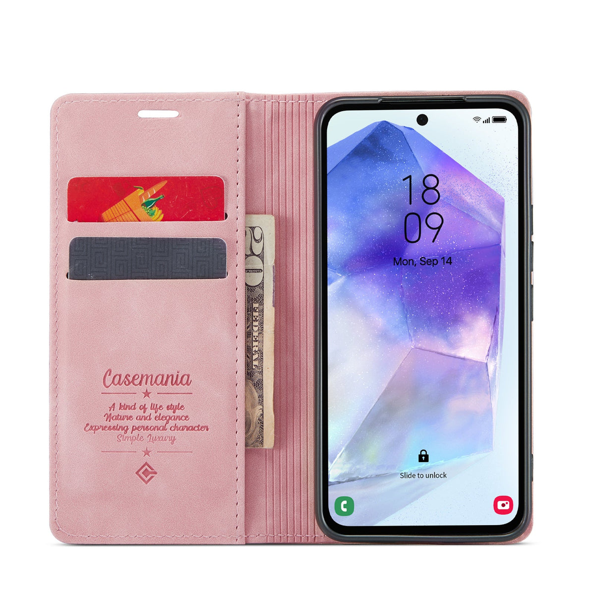 Samsung Galaxy A37 Hoesje - Pale Pink - Dunne Bookcase
