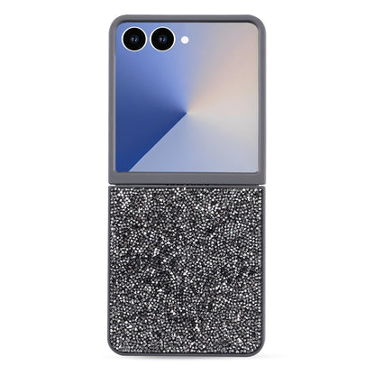 Samsung Galaxy Z Flip 7 Hoesje - Grijs - Diamant Glitter Back Cover