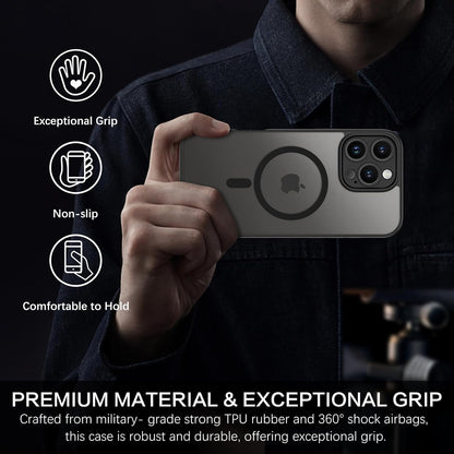 iPhone 16 Pro Hoesje - Zwart - Matte Armor MagSafe Back Cover