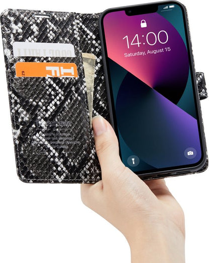 Apple iPhone 13 Pro Max Hoesje - Zwart - Slangen Bookcase