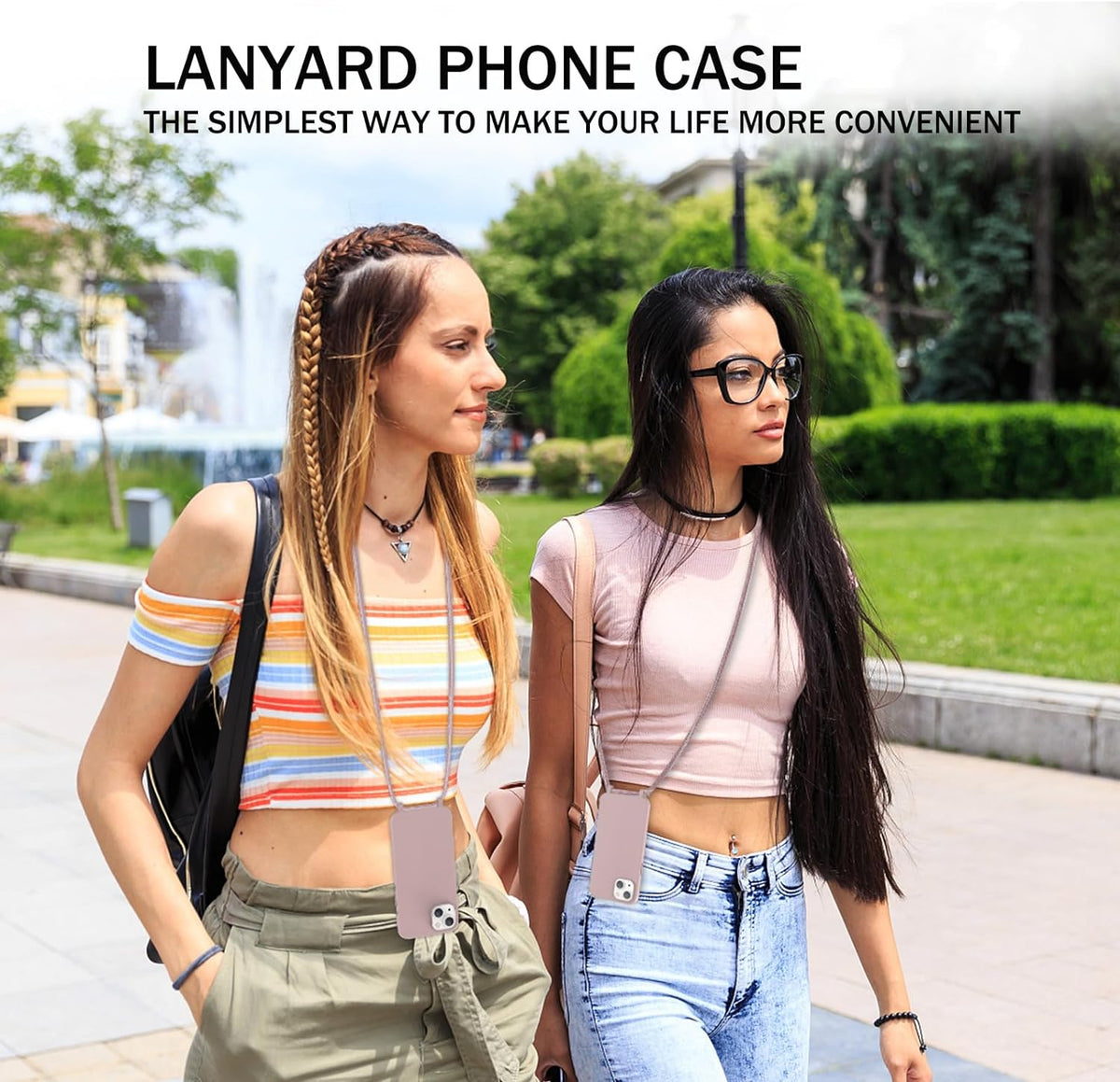 Samsung Galaxy A35 Hoesje - Roze - Siliconen Back Cover met Telefoonkoord