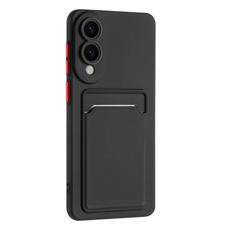 Samsung Galaxy S25 Edge Case - Black - Silicone Back Cover with Card Holder