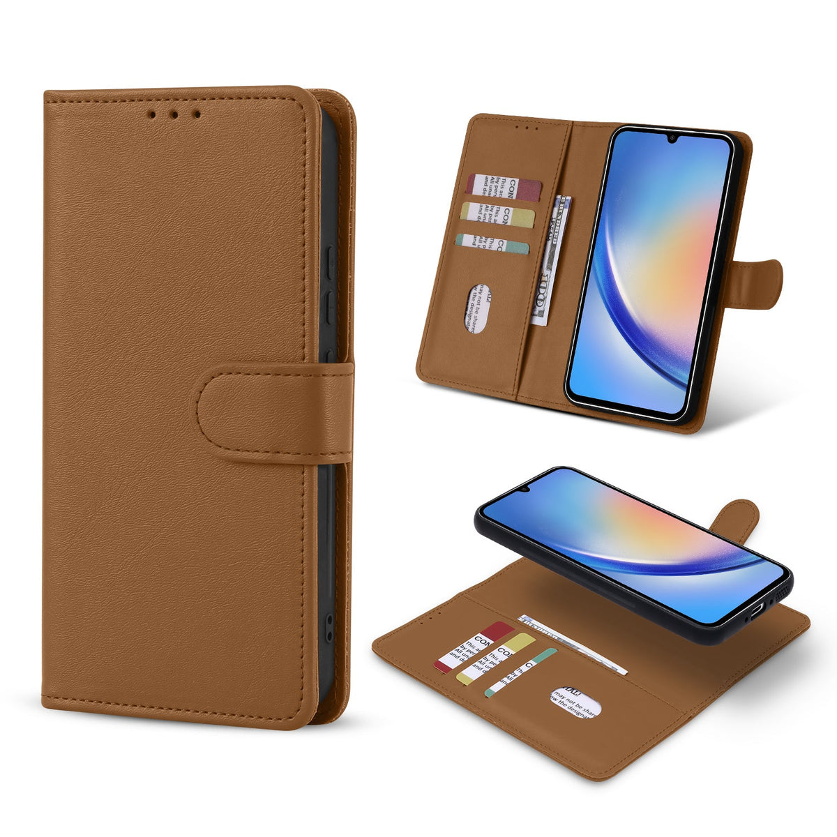 Samsung Galaxy S24 Hoesje - Bruin - 2 in 1 Bookcase
