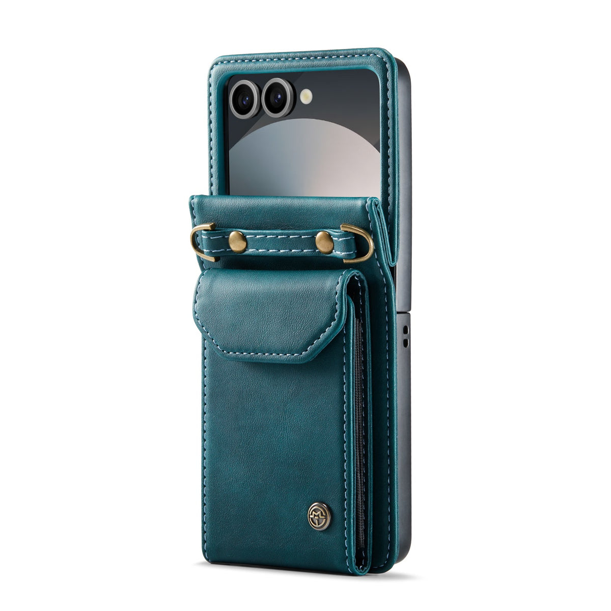 Samsung Galaxy Z Flip 7 Hoesje - Emerald Green - Portemonnee Bookcase met Telefoonkoord